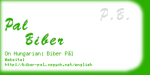 pal biber business card